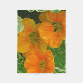 Orange Nasturtiums Fleecefilt