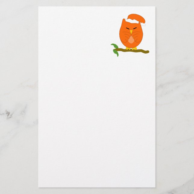 Orange Nattuggla Design Brevpapper (Framsida)