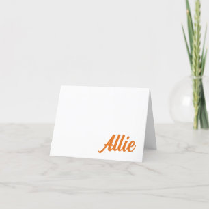 ORANGE, NAVY Auburn, AL Personlig Card Tack Kort