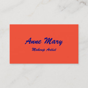 Orange Navy Blue Makeup Artist Beauty Salon Trendi Visitkort