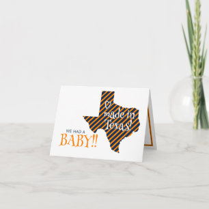 Orange/Navy Randig Made in Texas Foto Bebis Meddelande