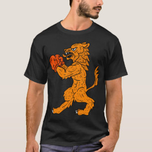Orange nederländsk Lejon. Fotboll och boxning. T Shirt