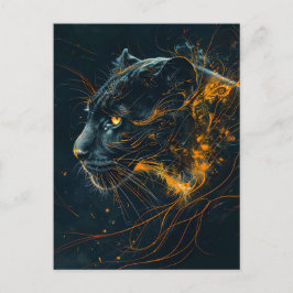Orange Neon Black Panther Light Vykort