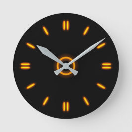 Orange Neon Rund Klocka