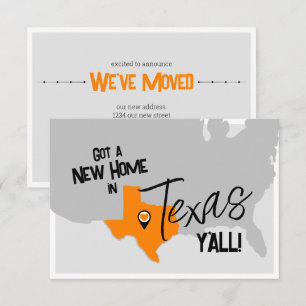 Orange New Home in Texas Y'all Flytta Meddelande