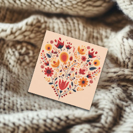 Orange Nordiska Valentinesen för andinaviskt hjärt Julkort