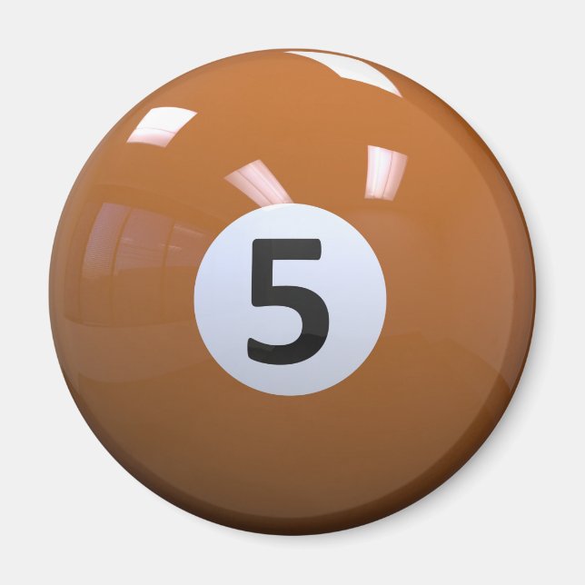Orange nr 5 miljarder Bassäng Boll Magnet (Framsidan)