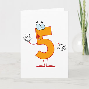 Orange nummer 5, gratulationskort kort