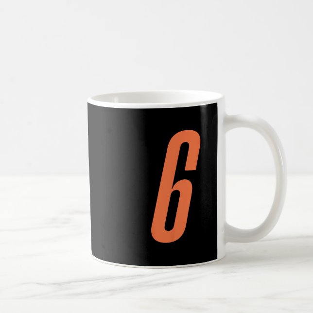 Orange Nummer 6 7 Roligt Meme Halloween Matchande  Kaffemugg (Höger)