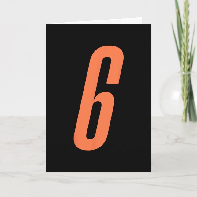 Orange Nummer 6 7 Roligt Meme Halloween Matchande  Kort (Framsida)