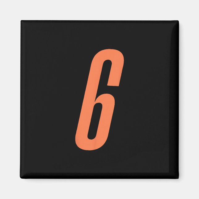 Orange Nummer 6 7 Roligt Meme Halloween Matchande  Magnet (Framsidan)