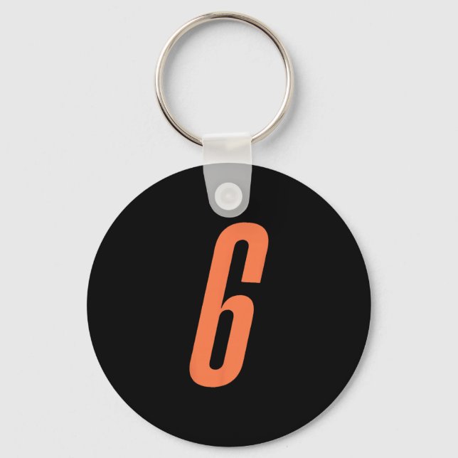 Orange Nummer 6 7 Roligt Meme Halloween Matchande  Nyckelring (Framsida)