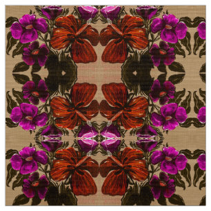 Orange Nutmeg Lilly Fabric Tyg