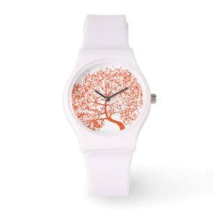 Orange Oak Träd Watch Armbandsur