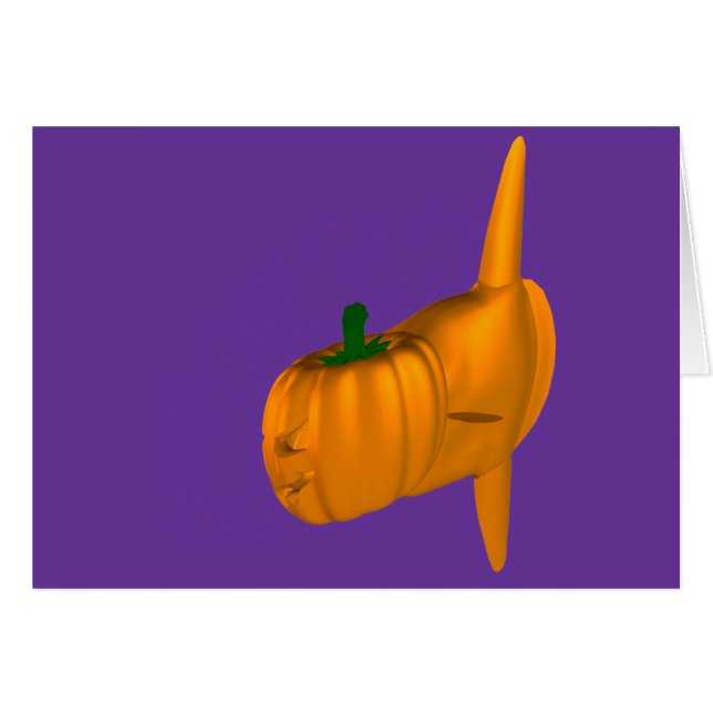 Orange Oceansk solfisk Hälsningskort (Framsidan Horizontal)