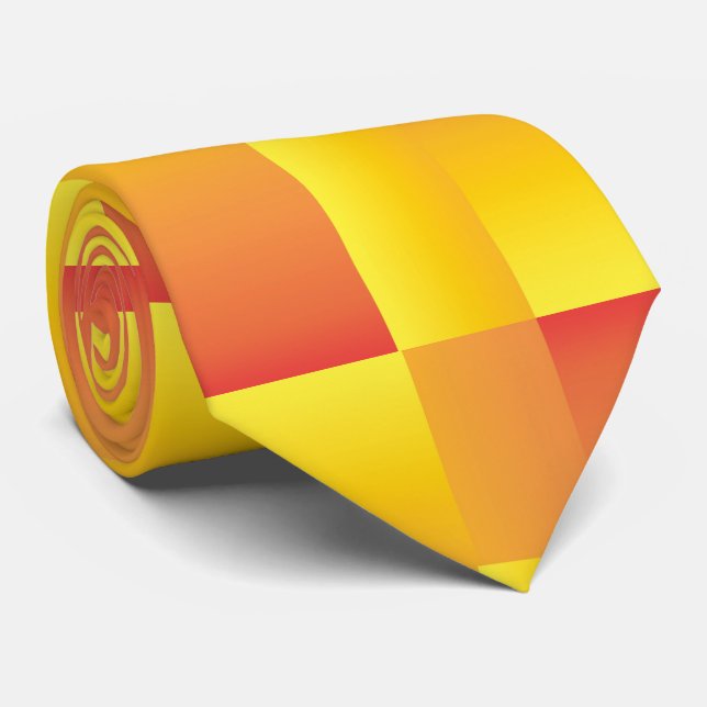 Orange och abstrakt slips för gult (Rullad)