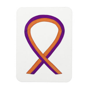 Orange och Anpassningsbar för Orchid Awareness Rib Magnet