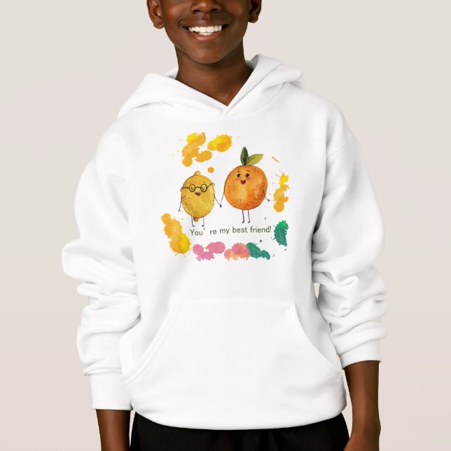 Orange och bästa vän för Lemon T Shirt (Framsida)