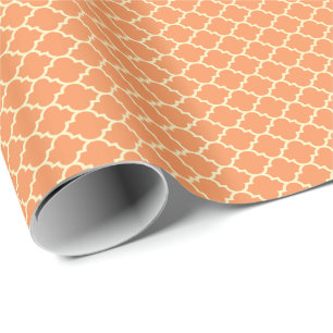 Orange och Beige Quatrefoil Mönster Presentpapper