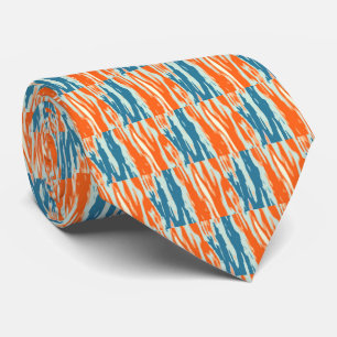 Orange och blå Abstrakten Mönster Slips