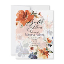 Orange och blå akvarell höst blommande