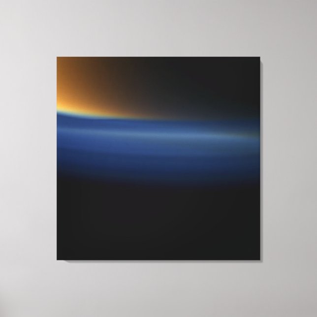 Orange och Blå Dimma-arbetsyta Canvastryck (Framsida)