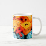 Orange och blå drömmar kaffemugg<br><div class="desc">Foto av färglös orange och blå drömmar. Bild av Adiel lo,  wikicommons.</div>