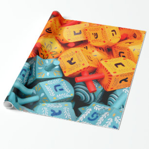 Orange och blå drömmar presentpapper