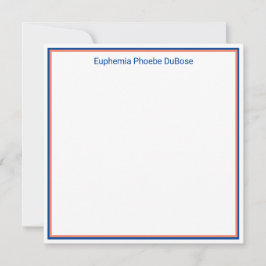 Orange och blå Elegant, fyrkant, platt Tack Kort