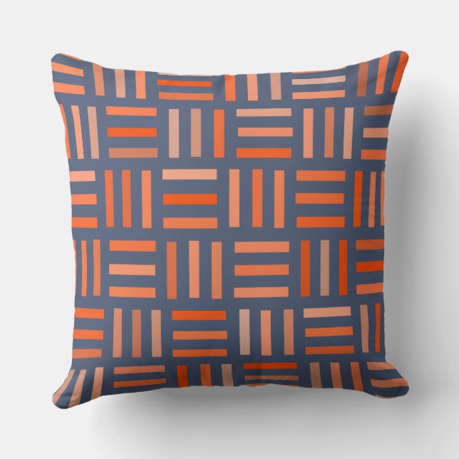 Orange och blå geometri kudde (Baksida)