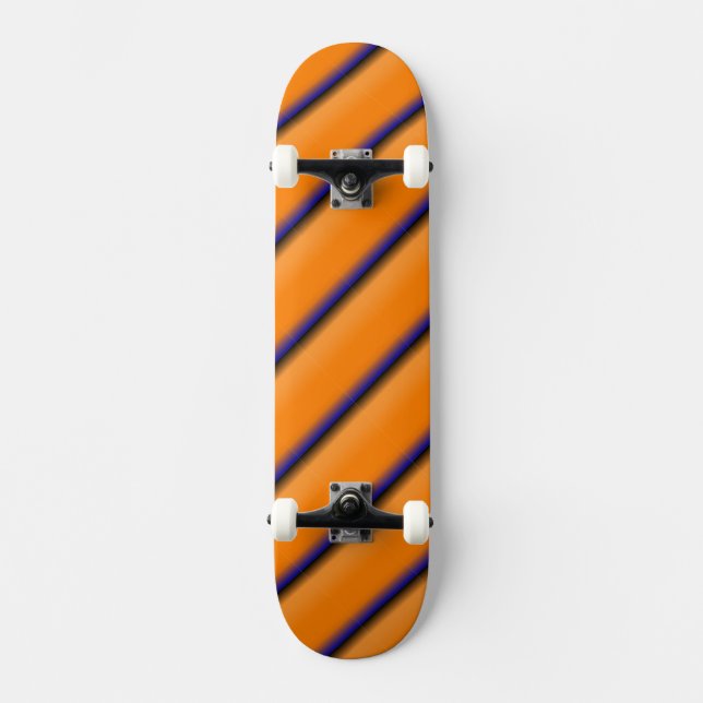 Orange och blå mini skateboard bräda 18,5 cm (Framsida)