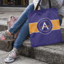 Orange och blå monogramPersonlig