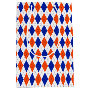Orange och blå romb-argyle