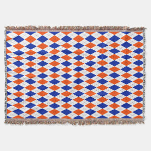 Orange och blå romb-argyle filt