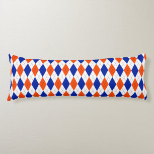Orange och blå romb-argyle kroppskudde