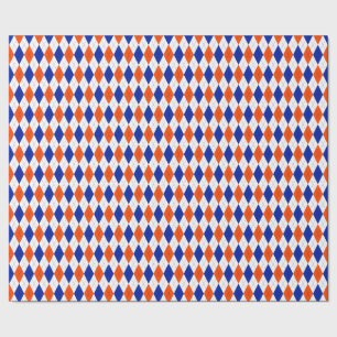 Orange och blå romb-argyle presentpapper