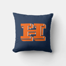 Orange och Blå Skolstolthet Monogram Kudde