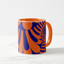 Orange och blå slinga mugg