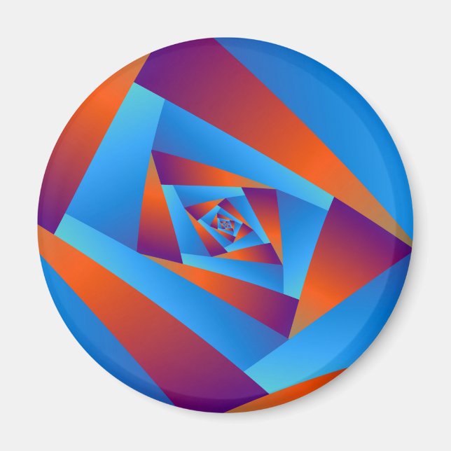 Orange och Blå Spiral-magnet Magnet (Framsidan)