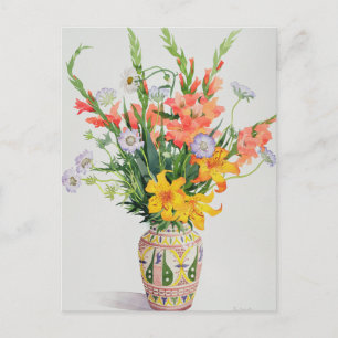 Orange och Blåa blommor i Marockos Vas Vykort