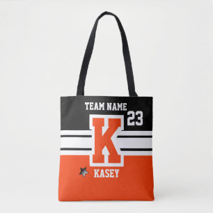 Orange och Black All Varsity Sport Brev Tygkasse