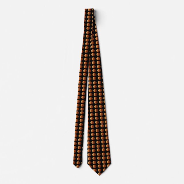 Orange och Black Basketball Mönster Slips (Baksida)