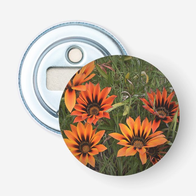 Orange och Black Gazanias Flaska-öppnare Flasköppnare (Framsidan)