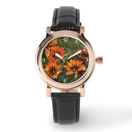 Orange och Black Gazanias Watch Armbandsur