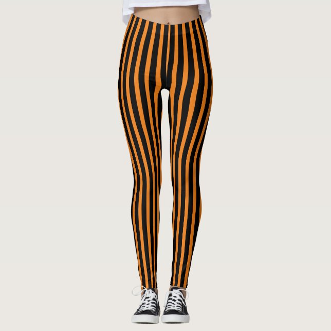 Orange och Black Halloween Leggings (Framsida)