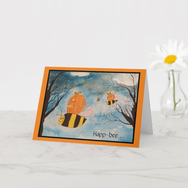 Orange- och Black Jack o lantern Halloween-kort Kort (Liten växt)