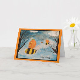 Orange- och Black Jack o lantern Halloween-kort Kort