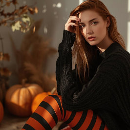 Orange- och Black Stripe Halloween Witch Leggings