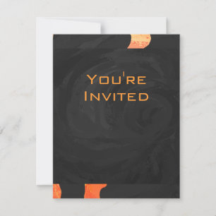 Orange och Black Zebra Monogram Inbjudningar