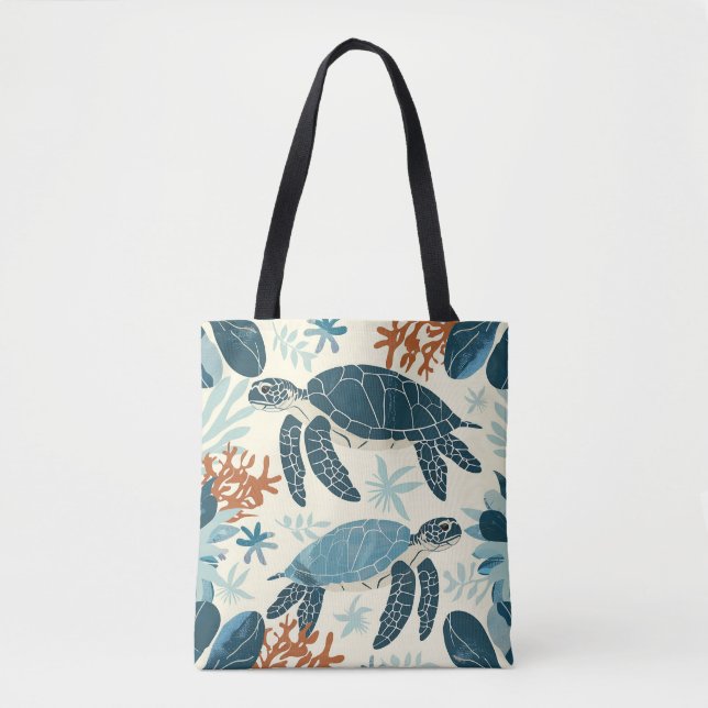 Orange och blåkorallrev tygkasse (Framsida)